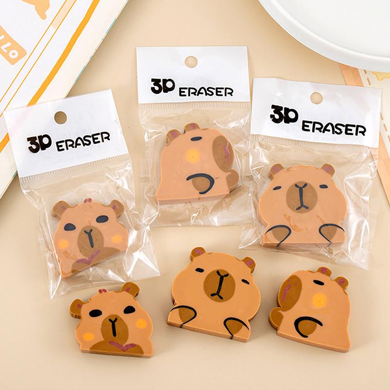10 шт. Кавайная капибара ластик мягкий школьные принадлежности чистый без мусора канцелярские товары офис студент резиновый ластик для детей подарок