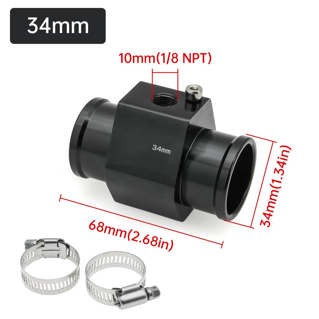 Переходник для датчика температуры воды 28мм / 30мм / 32мм / 34мм / 36мм / 38мм / 40мм Адаптер для шланга радиатора синий / черный