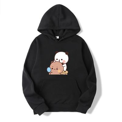 Унисекс Милый Медведь Принт Толстовка Повседневный Подросток Kawaii Толстовка Толстовка Зима и весна Длинный рукав Хип-хоп Теплые Толстовки