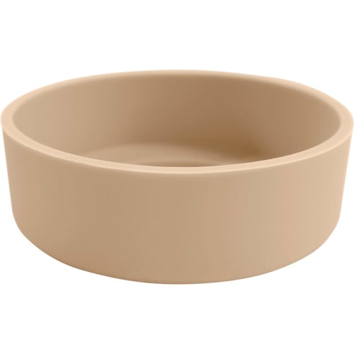 Okato Silicone Water Bottle Cover, Medium Size, Scratch and Sound Resistant, Fits 7.3-7.7cm Water Bottles, Beige, 7.5cm Wide x 2cm High x 7.5cm Deep