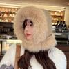 Plush Lei Feng Hat Women's Winter New Thickened Warmth Ear Protection Windproof Cycling Hat Northeast Coldproof Neck Protector Cotton Hat