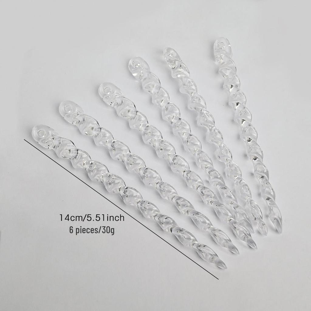 Transparent Christmas Tree Ornaments: Icicles, Snowflakes, and Deer Pendants