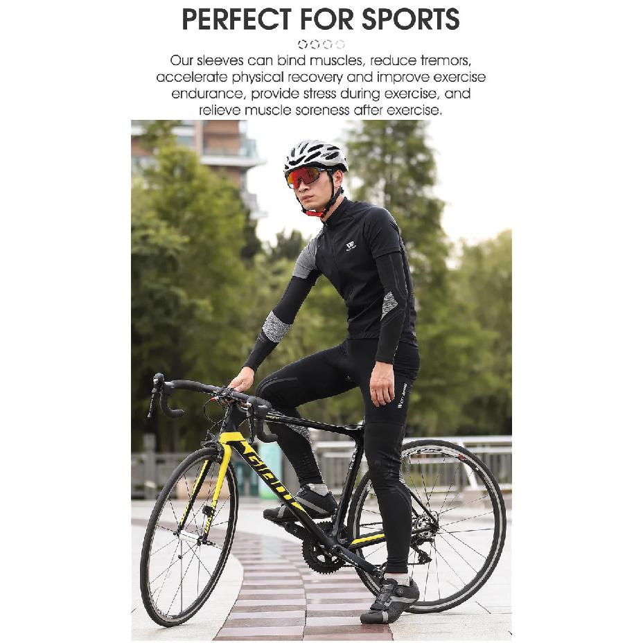 WEST BIKING Thermal Leggings Warm Velvet Leg Sleeves for Running Fitness Sports Gear MTB Road Bicycle Use Autumn Winter plus