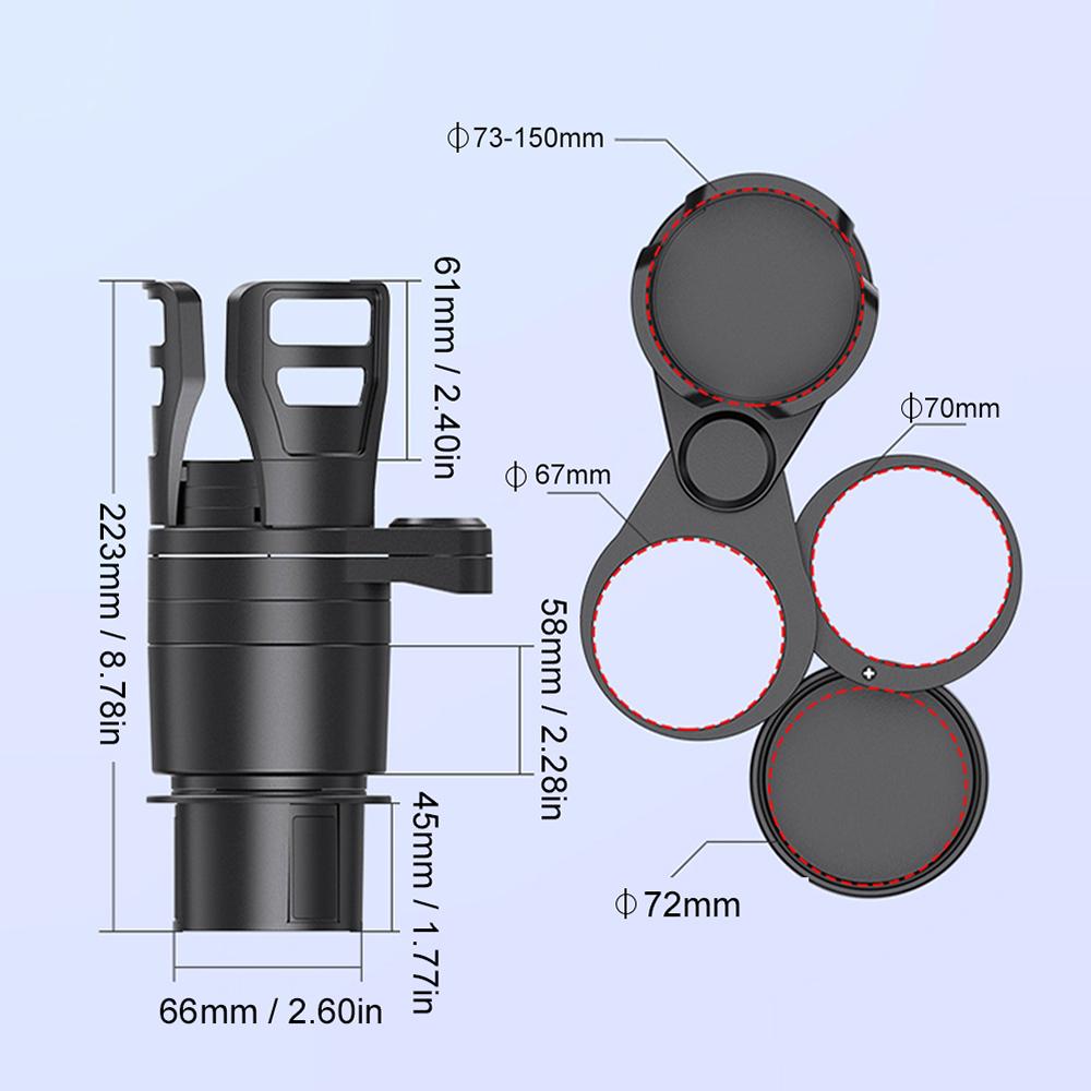 4in1 Multifunctional Adjustable Car Cup Drink Bottle Holder Base Stand Organizer