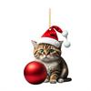 Акриловая Рождественская Подвеска Кошка 2D Подвеска для Подвешивания Креативные Рождественские Украшения Дом