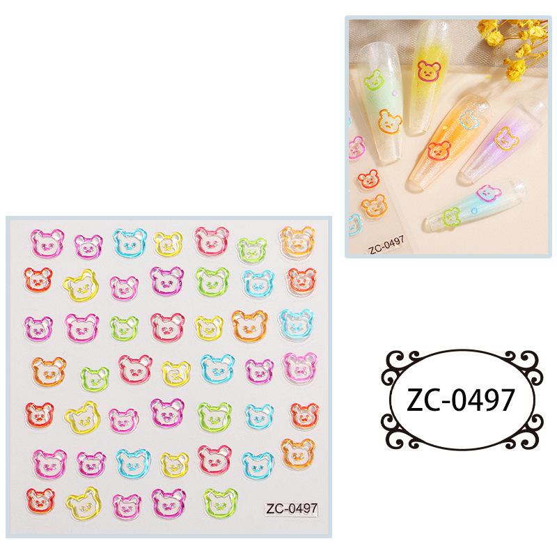 Мягкие клейкие наклейки для ногтей с тиснением, симпатичные 5D трехмерные наклейки для ногтей в виде звезд