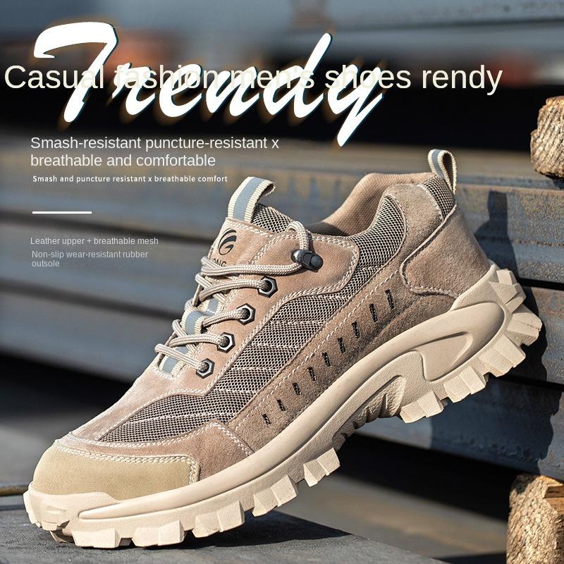 Labor Insurance Shoes Men's Breathable and Lightweight Safety Work Shoes, Anti-smashing, Anti-piercing and Wear-resistant Protective Shoes
