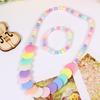 Набор ожерелье и браслет из бусин конфетных цветов Детский набор украшений Вечеринка Украшения Пластиковая текстура День рождения Идеально подходит для детского подарка