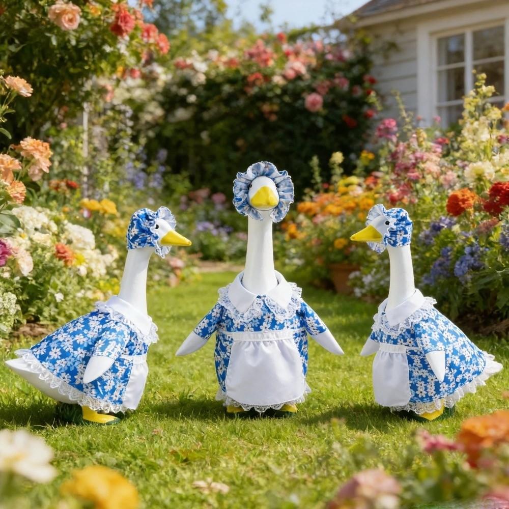 with Hat Goose Statue Skirt Hat Porch Goose Costume Lawn Goose Costume Yard Statue