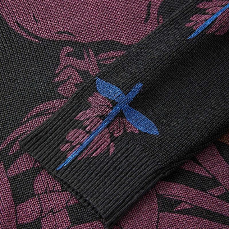 Новый осенне-зимний свободный свитер INS Angel Skull Y2K с круглым вырезом и принтом из Европы и Америки