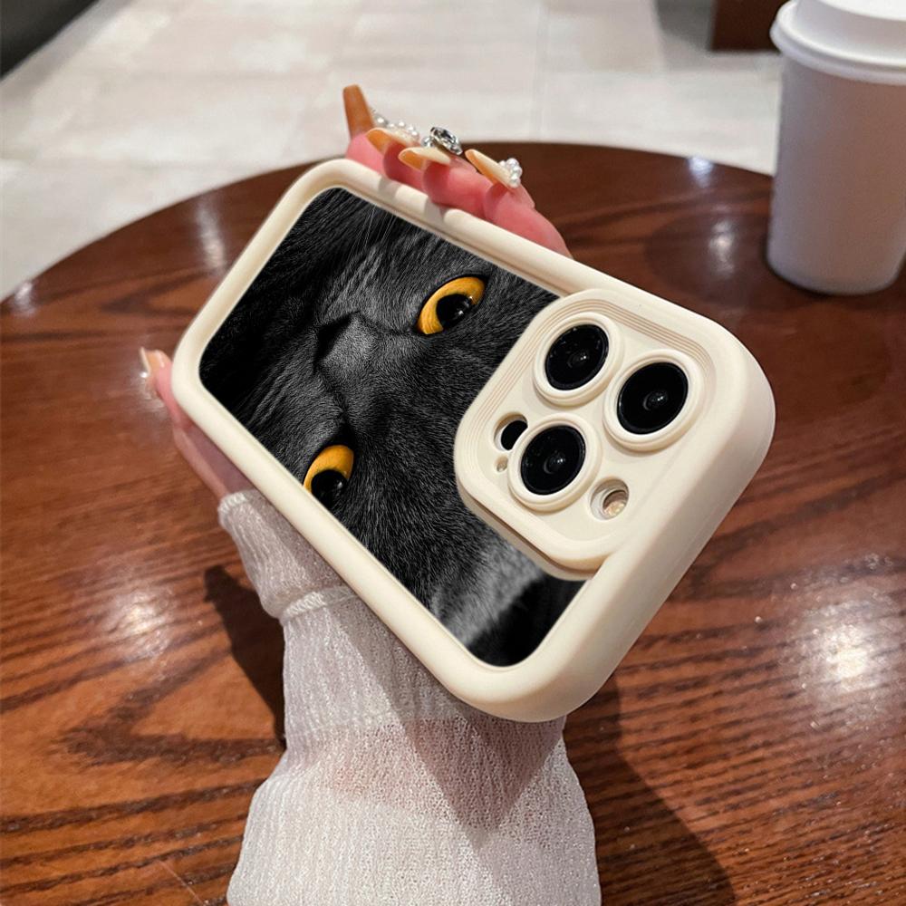 LZ3 Черный кот зеленые глаза силиконовый чехол для телефона Samsung A15 A35 S24 S23 Ultra S22 S21 Plus S20 FE A05 A06 A54 A55 A53 A14 M15 противоударный задний чехол