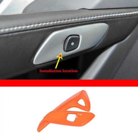 Orange Door Switch Button Trim Cover For Corvette C7 Z06 ZR1 Coupe Convertible