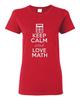 Женская футболка Keep Calm and Love Math Математика Цифры Гик Нерд Смешная футболка Унисекс