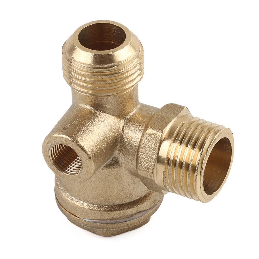 Air Compressor Check Valve 3 Port Male Thread Check Valve Pipe Connection Tool Pneumatic Accessory Corrosion Resistance
