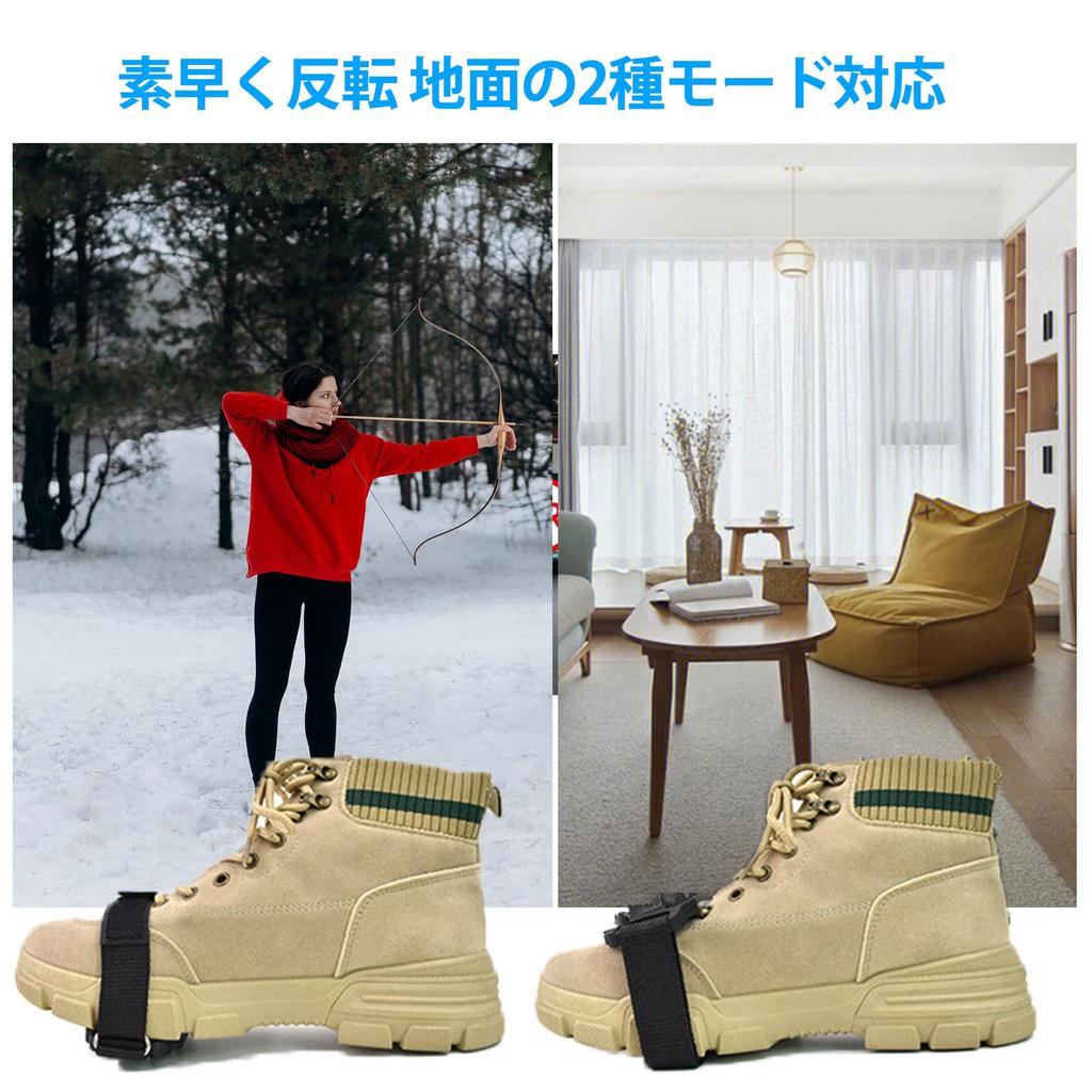 Lightweight Crampons with Soles and 14 Quick Two Surface Durable and Suitable for Snowy and Icy and Black Band Anti-Slip Teeth, Reversal, Modes,