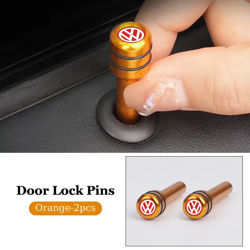 ear1 Aluminum Car Door Lock Knob Pull Pin Safety Covers for Volkswagen VW GOLF JETTA PASSAT Polo TOUAREG T-ROC Beetle BORA CC