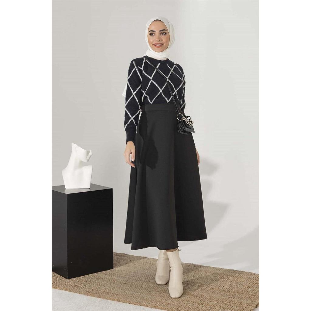 Женский пышный хиджаб с аквалангом, белая расклешенная юбка