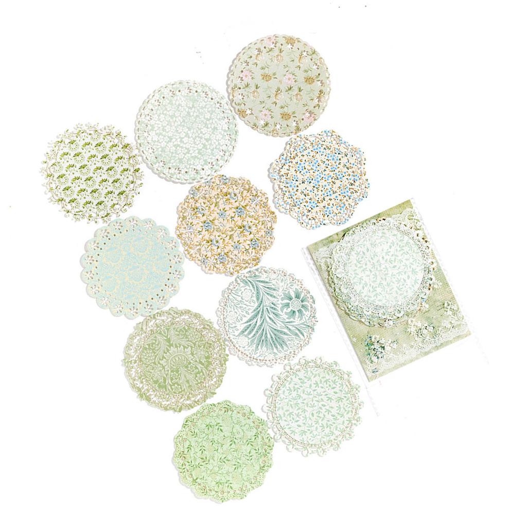 10 шт. кружевные бумажные наклейки декоративные винтажные вырезанные кружевные наклейки для скрапбукинга для ведения журнала Pho