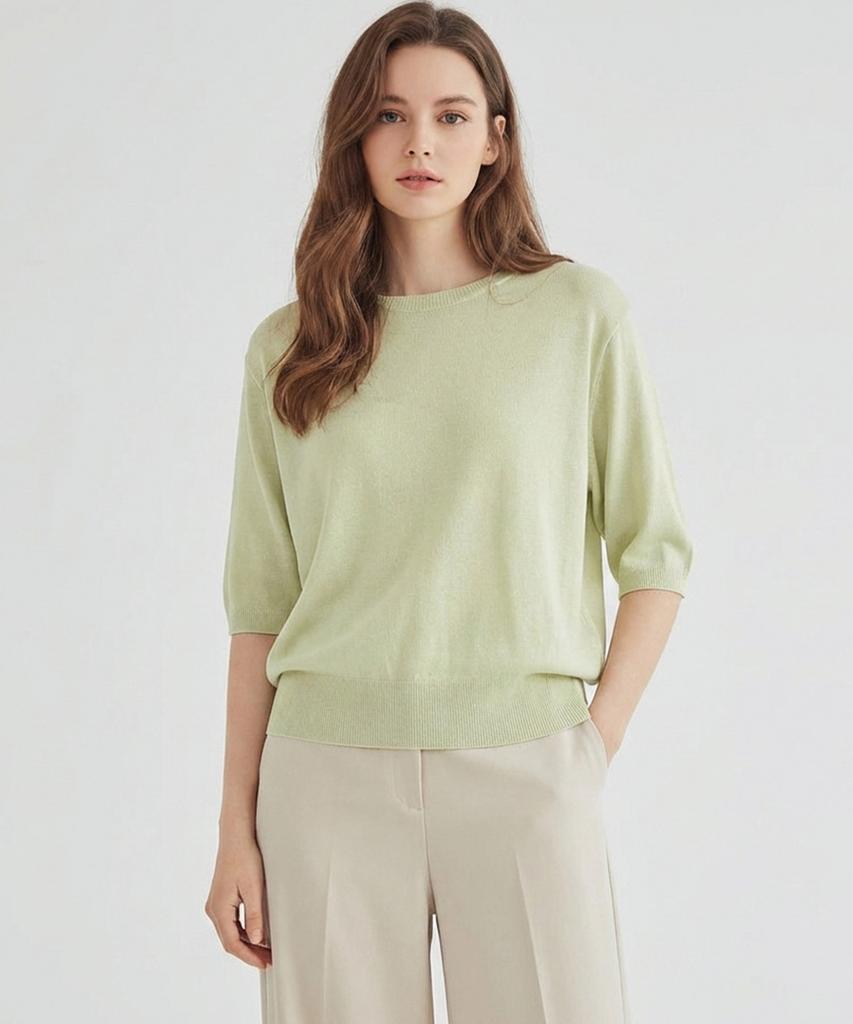 MESENSE Round Neck Short Sleeve Knit_Mb34Knp601Z
