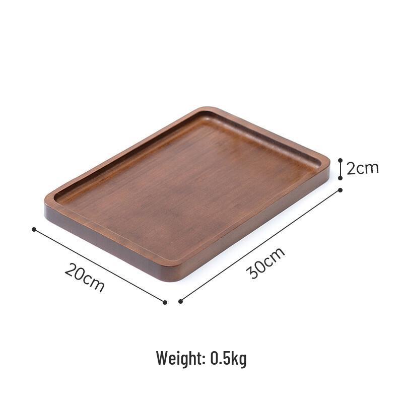 Chinese Style Bamboo Tea Serving Tray with Walnut Finish