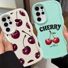 Чехол для Samsung Galaxy S20 FE S22 Ultra A26 S24 S23 Plus S21 A25 S25 Мягкая крышка для телефона A54 A35 A55 A36 A24 A34 Мультяшная Вишня