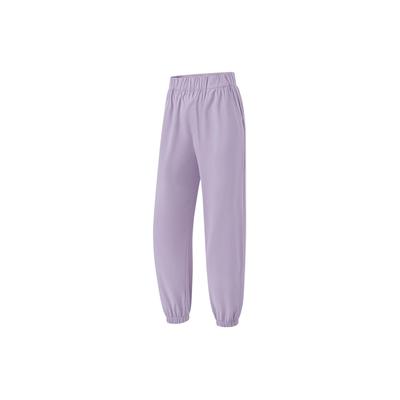 Li Ning Fitness Series Повседневные универсальные брюки Ice Silk Cool Dry Comfortable Solid Color Knitted Knitted Sports Брюки женские брюки Smoky-Purple AKLU698-5