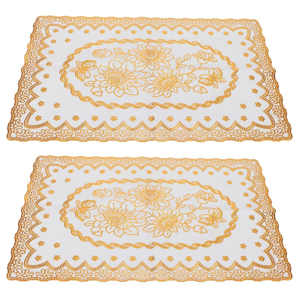 2 шт 30 см x 45 см ПВХ коврик для стола золотые салфетки подставки под чашки кухонное свадебное украшение