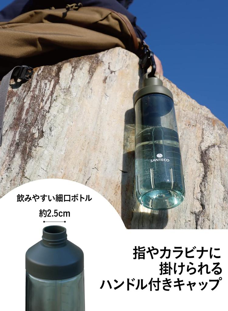 CB JAPAN SANTECO Ocean Бутылка для напитков, спортивный протеиновый шейкер, хаки, 710 мл, для питья, бутылка, [антибактериальный]