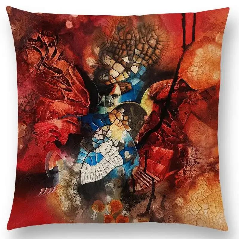 Новый d Печать Великолепная Абстрактная Живопись Таинственный Вихрь Геометрия Скульптура Наволочка для Подушки Автомобиль Диван Декоративная Наволочка