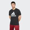 Adidas Large Logo Print Crew Neck T-Shirt Men Tops Black CY9874