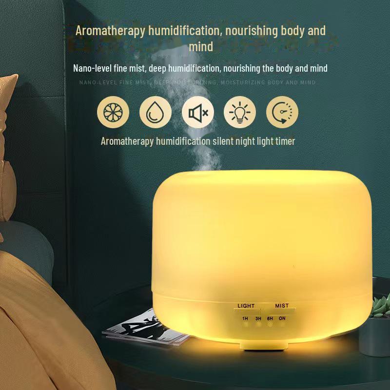 Silent Wood Grain Humidifier: Large Capacity for Bedroom, Ideal for Babies and Pregnant Women, Air Purification & Aromatherapy