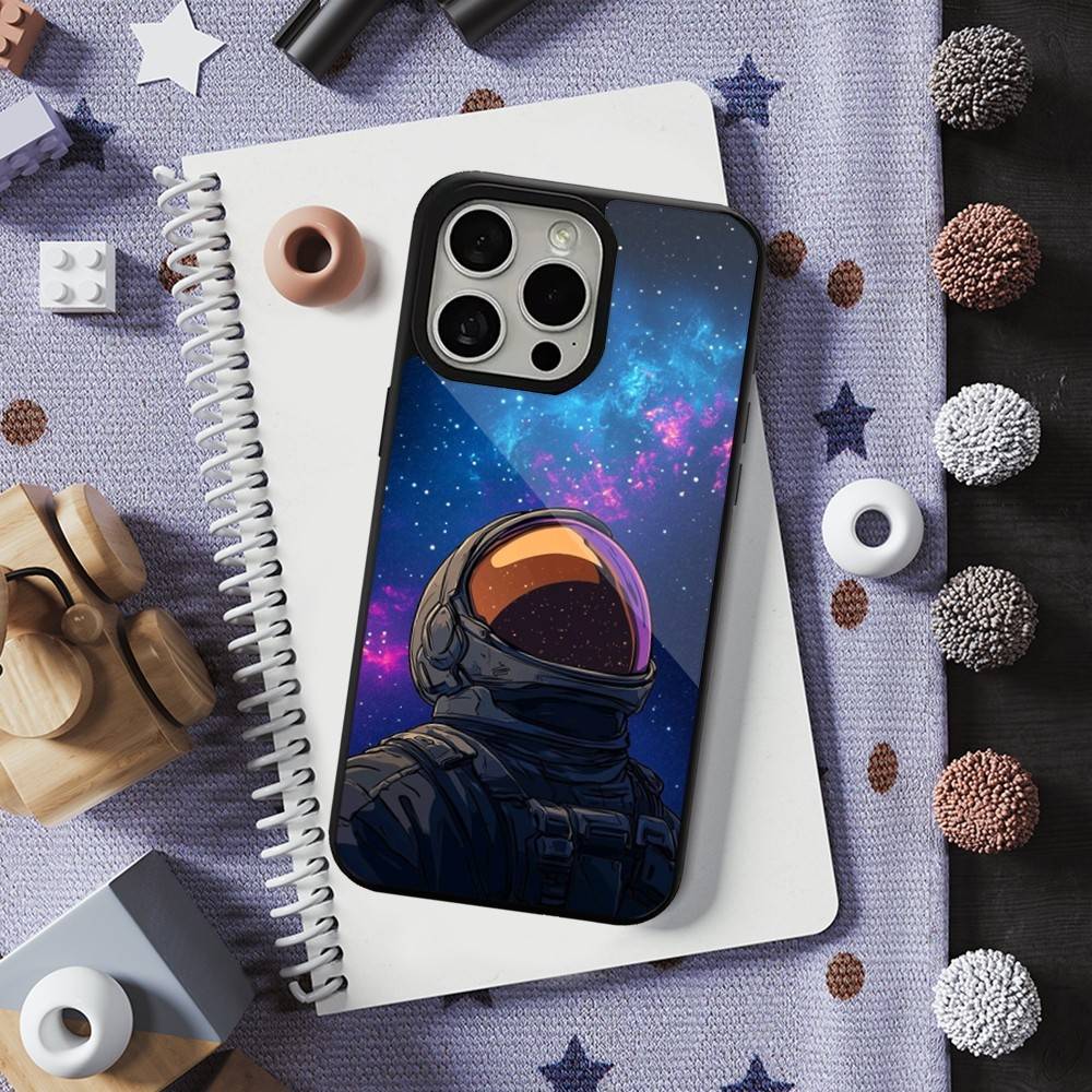 Милый мультяшный астронавт Для iPhone 15, Mini, 13, 12, Pro, 16, 17, Max, 11, 14, Plus, Для Magsafe, Магнитный чехол для беспроводной зарядки