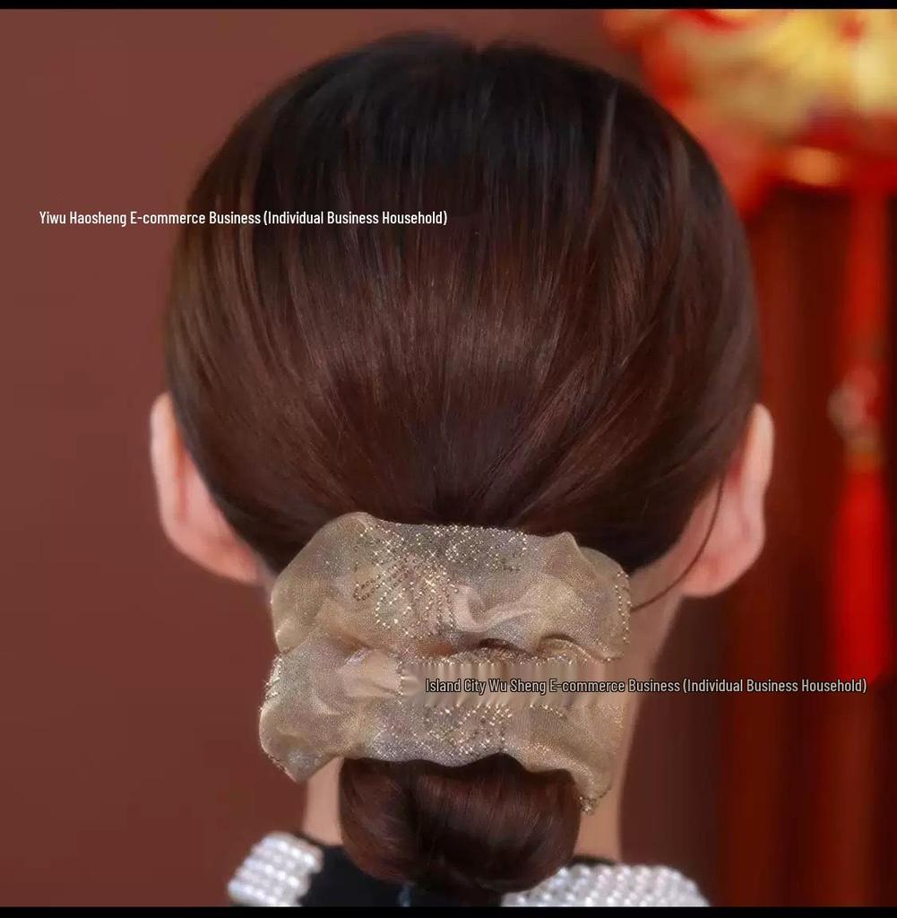 Роскошная двухслойная резинка для волос из черной органзы с бабочкой - Элегантный, универсальный, высококлассный аксессуар для волос