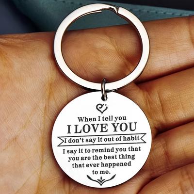 1 шт., когда я говорю тебе, что люблю тебя, брелок для пары из нержавеющей стали, вдохновляющий брелок для подарков, подарки