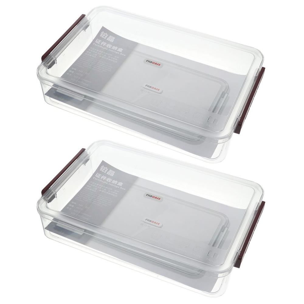 Прозрачный пластиковый портативный штабелируемый органайзер для документов для офиса или дома