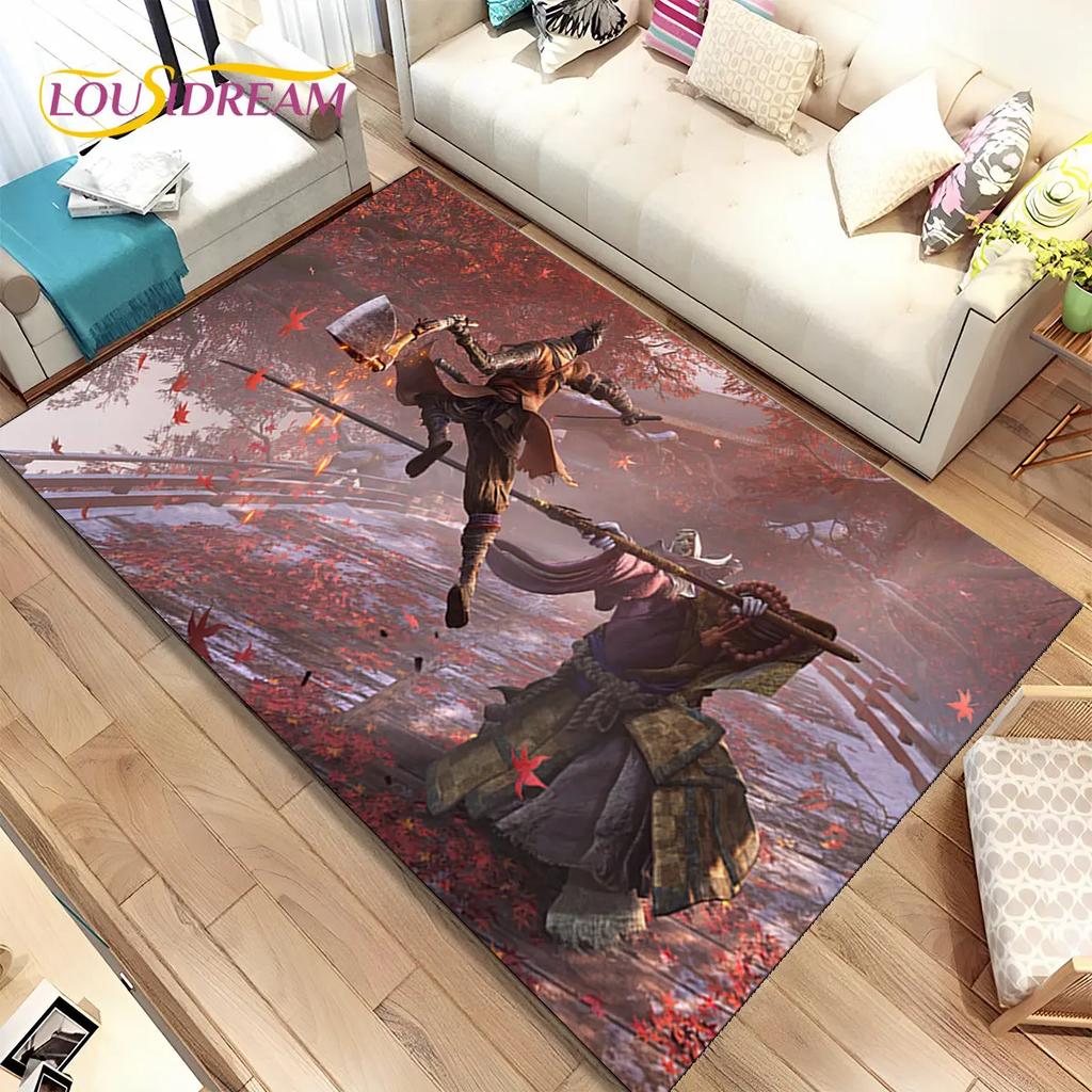 3D HD Sekiro Series Game Gamer Area Rug, Коврик для дома, гостиной, спальни, дивана, коврик для двери, декор, детские игры, нескользящий напольный коврик
