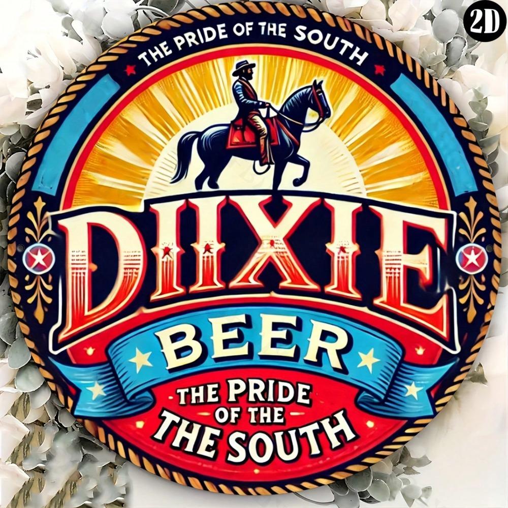 Vintage Dixie Beer Metal Tin Sign Southern Brewery Wall Decor Durable Unique Gift
