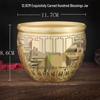 Brass Rice Jar: Home Decoration Treasure Basin with Hundred Blessings Couplet