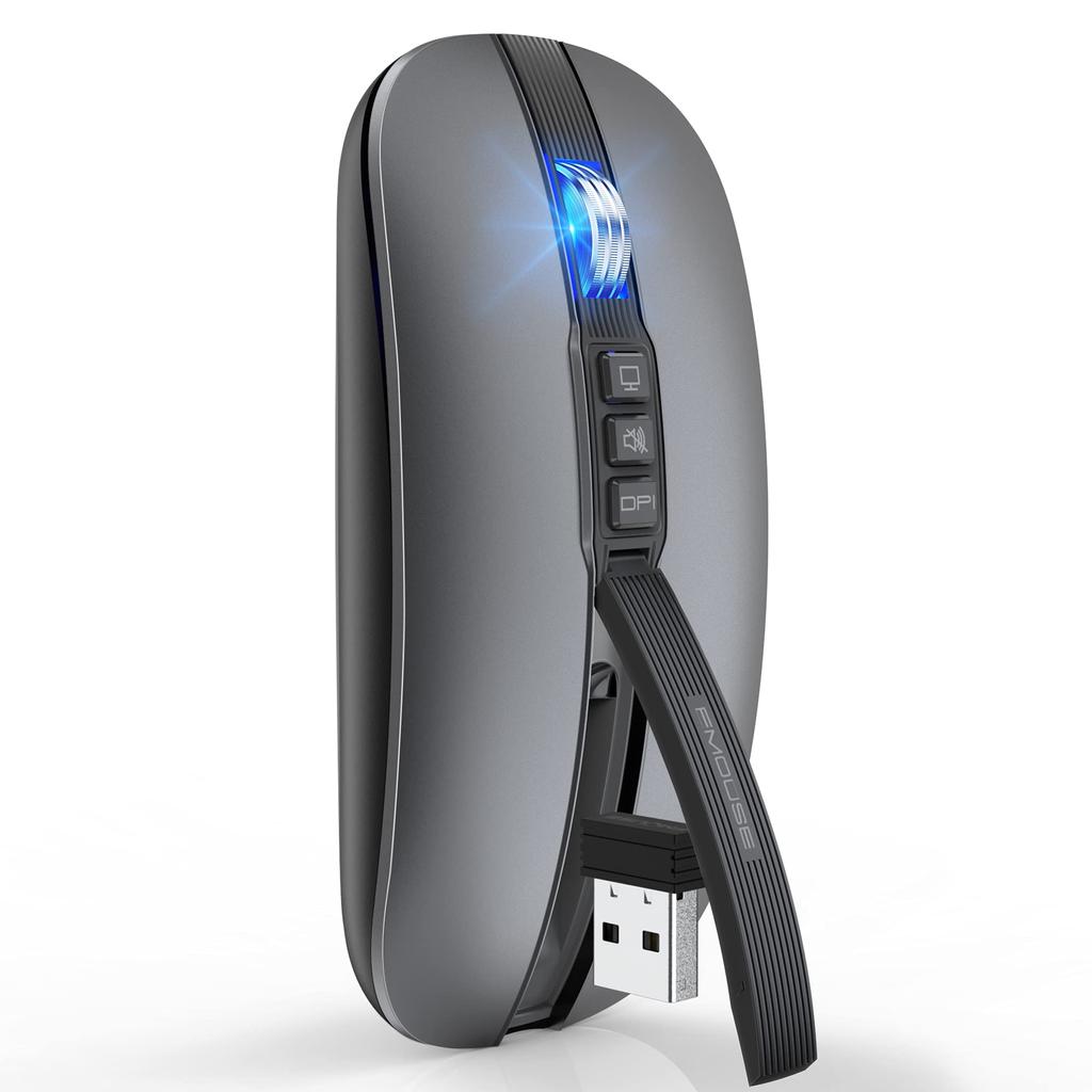 FMOUSE Bluetooth мышь Беспроводная мышь Беспроводная мышь Бесшумная перезаряжаемая тонкая компактная 6 кнопок оптическая высокоточная энергосберегающая настольная задняя панель