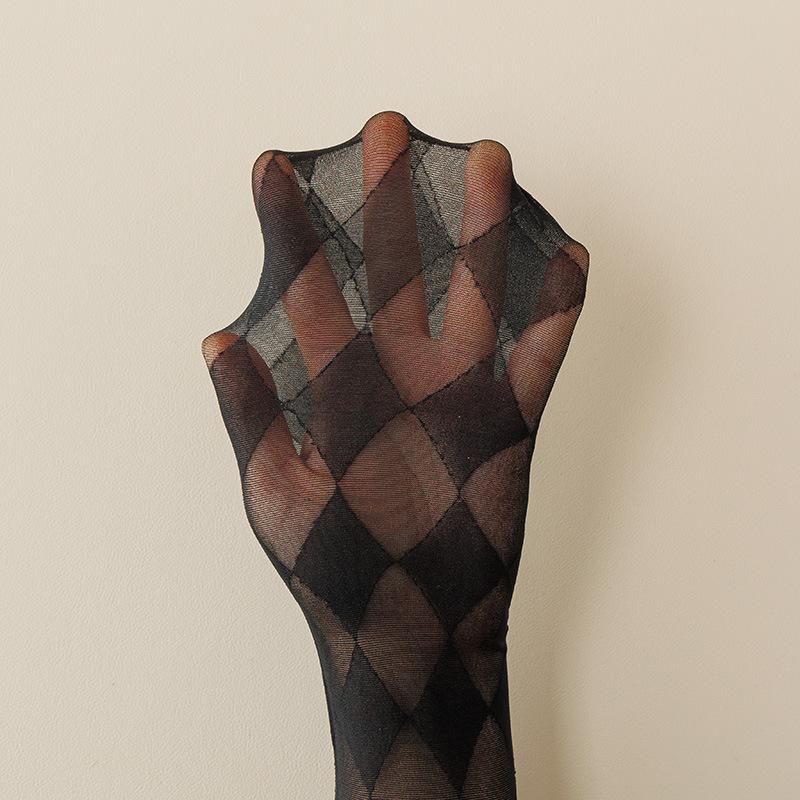 Girls Long Socks Stockings Women College Style Plaid Knee Socks Women Ultra-thin Transparent Crystal Silk Socks Stockings Sox