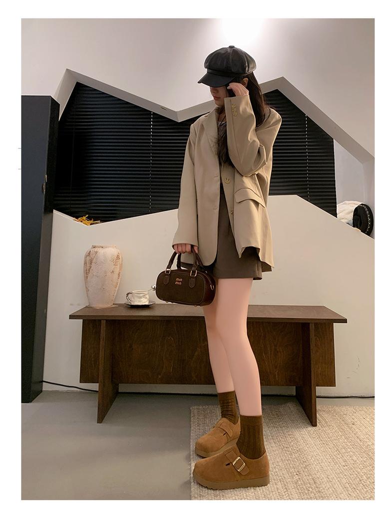 Thick-soled height-increasing Boken shoes women's all-inclusive 2025 spring and autumn new Doudou shoes lazy one-pedal casual Doudou shoes