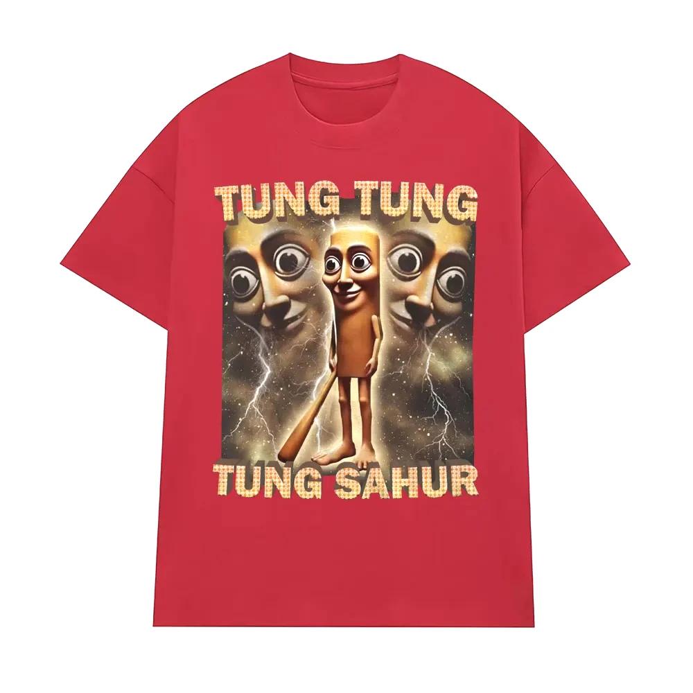 Tung Tung Sahur Funny Baseball Bat Fans Due to T-shirt Men's Clothing Fashion Humorous Style T-shirt Summer O-neck Top T-shirt