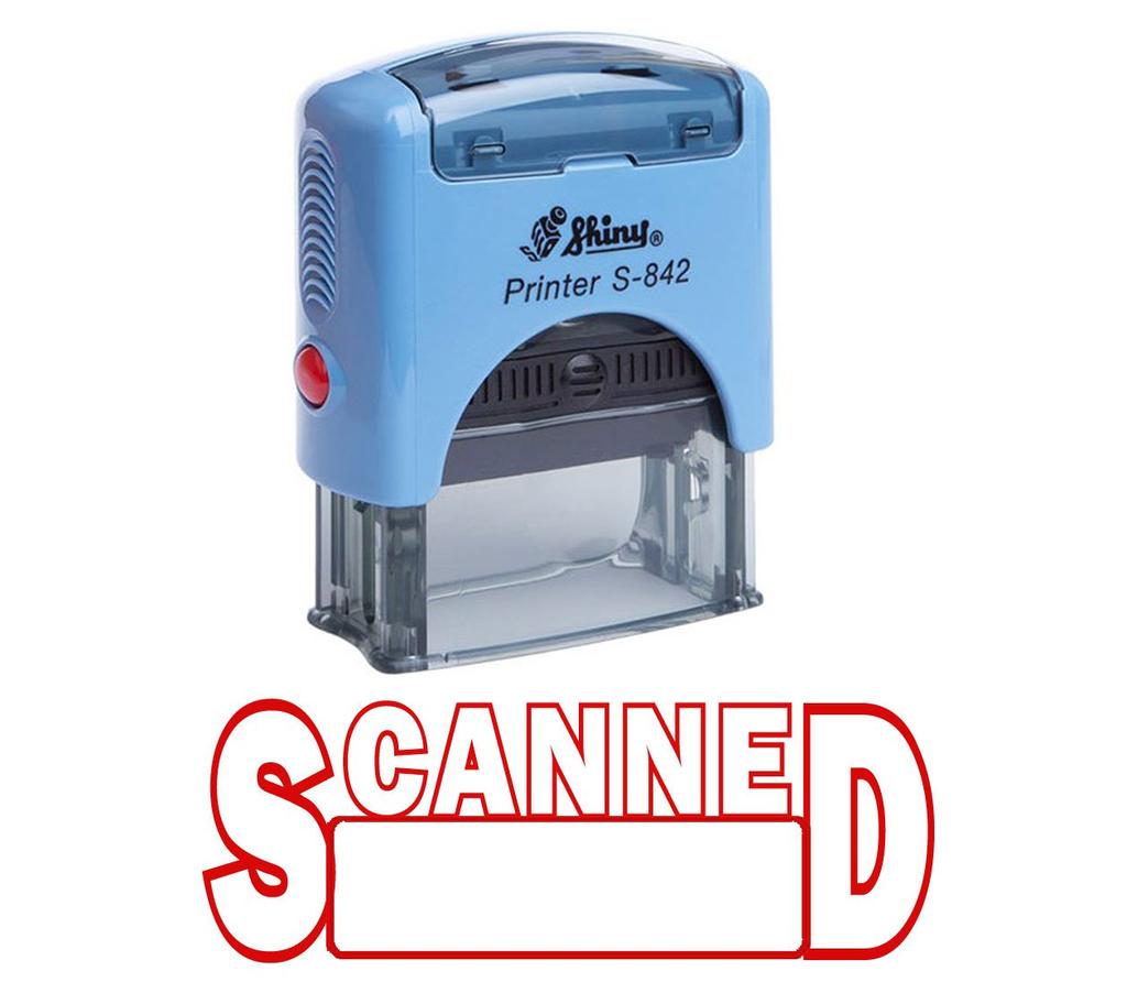 SCANNED Self Inking Rubber Stamp Office Stationary Custom Shiny Stamp