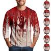 Men's Halloween Print Raglan Dralan Three-quarter Sleeve Casual Top