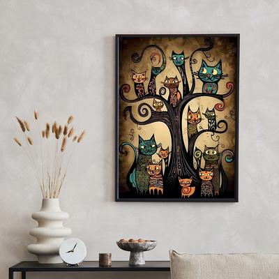 Густав Климт стиль кошки Семья абстрактная картина на холсте милый кот кролик панда постеры и принты настенные художественные фотографии декор комнаты