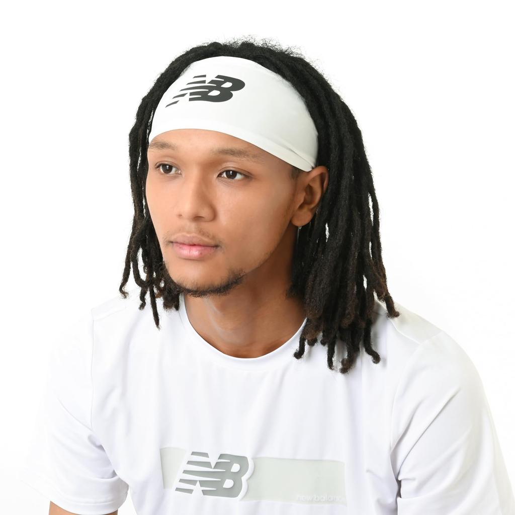 New Balance Skull Wrap Headband LAH13020 WT Free Size (LAH13020) (White)