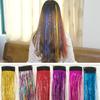 Головной убор Блестящий Блестящий Мишура для волос Радужные Шелковые Наращивания для волос Длинный Прямой Блестящий Хвост