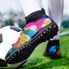 35-46 мужские/женские высокие эластичные носки футбольные бутсы резиновая мягкая подошва с короткими ногтями искусственный газон кожа молодежные детские футбольные бутсы