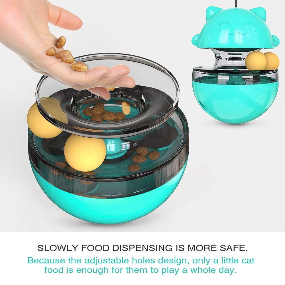 Treat Dispenser Leaking Food Ball Fun Training Cat Teasing Stick for Relieve Boredom