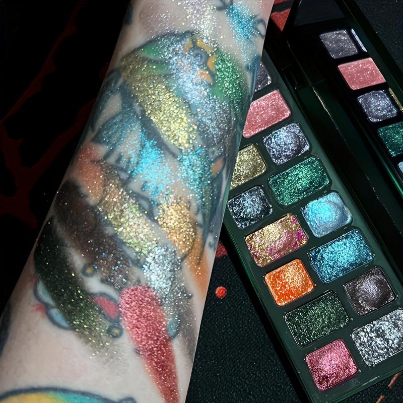 16-Color Sparkling Diamond Eyeshadow Palette High Pigments, Metallic & Pearl Finishes Versatile Face and Eye Makeup Matte & Shimmer Effects Eyeshadow